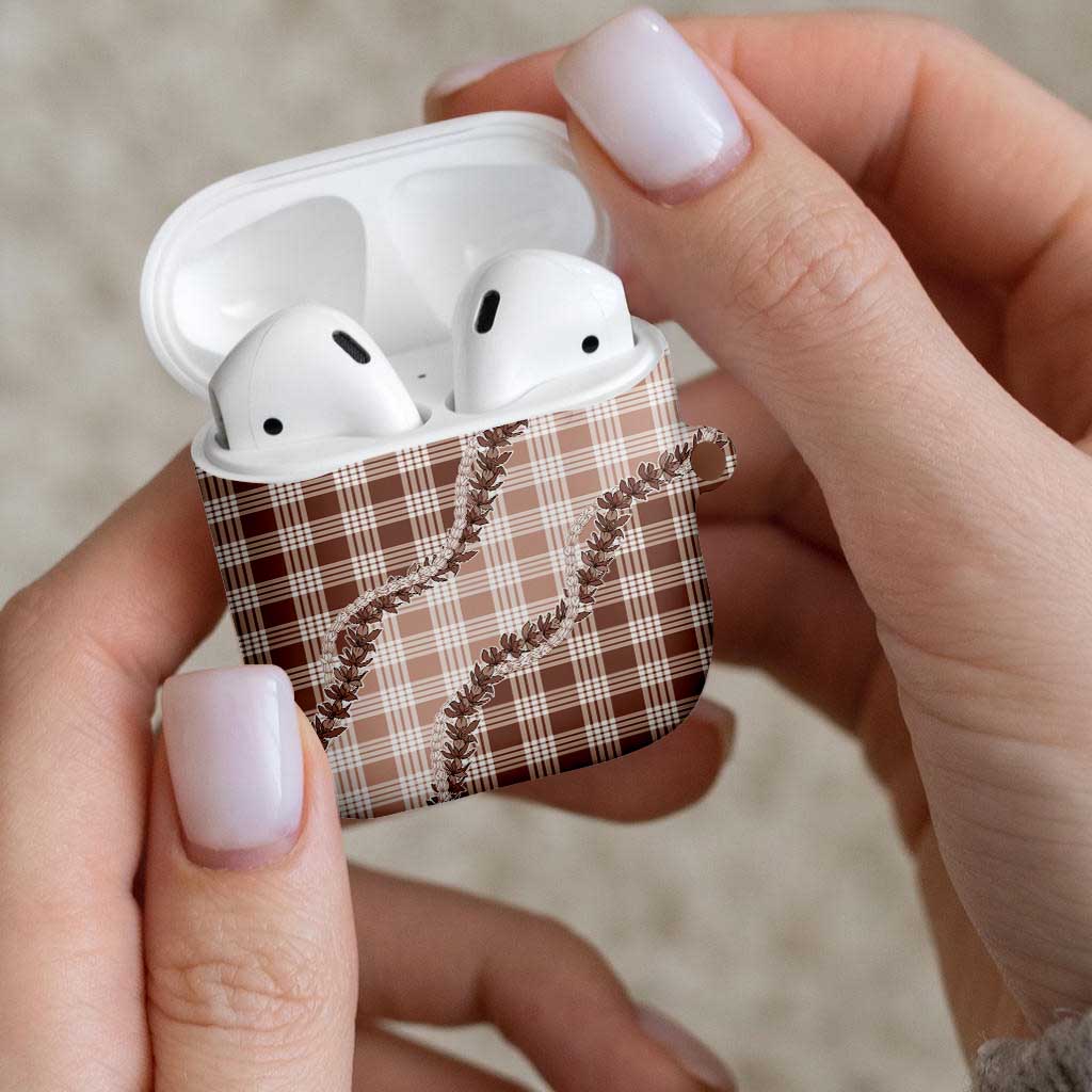 Beige Hawaii Palaka AirPods Case Hawaiian Pikake Lei LT05 - Polynesian Pride