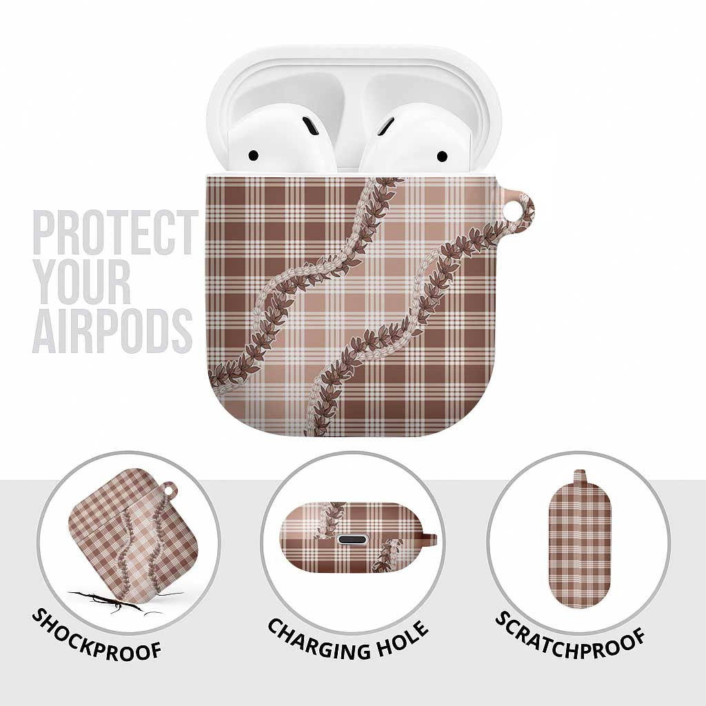 Beige Hawaii Palaka AirPods Case Hawaiian Pikake Lei LT05 - Polynesian Pride
