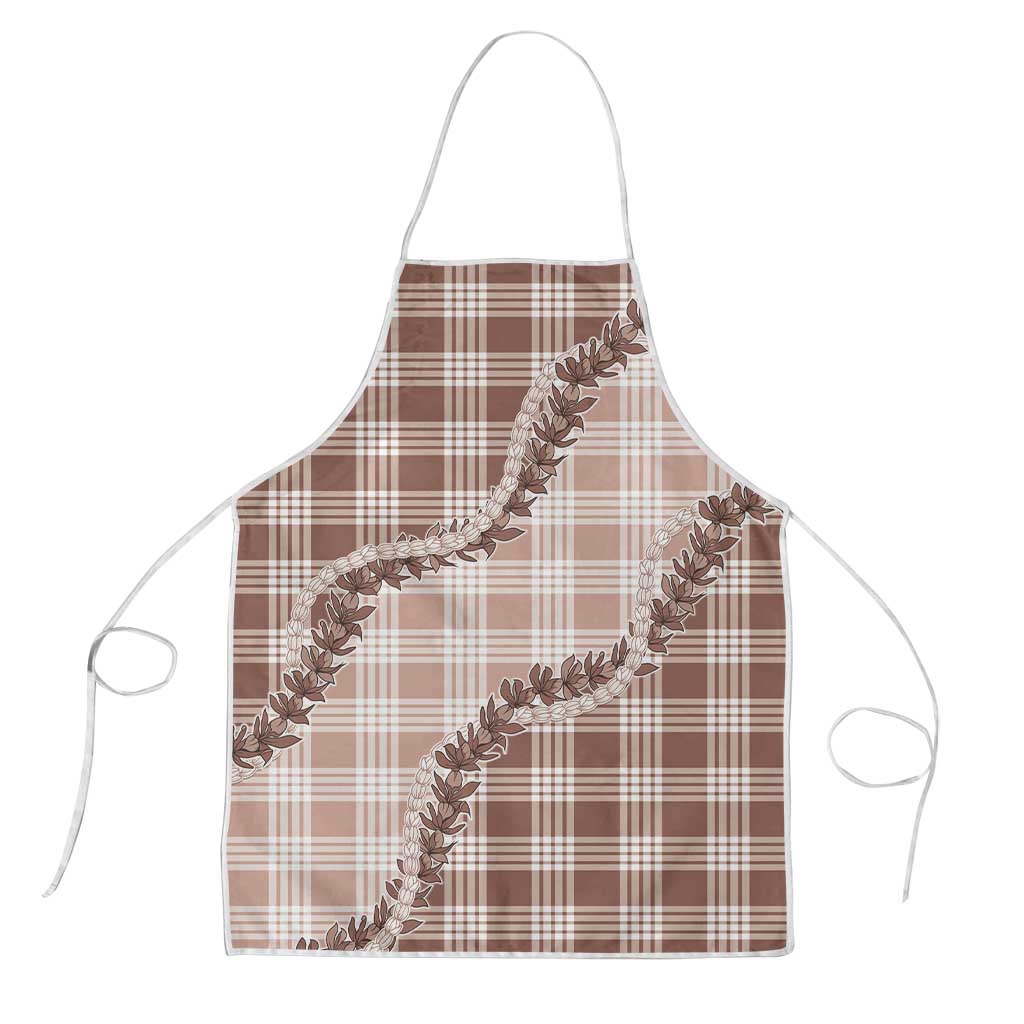 Beige Hawaii Palaka Apron Hawaiian Pikake Lei LT05 Beige - Polynesian Pride