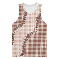Beige Hawaii Palaka Basketball Jersey Hawaiian Pikake Lei LT05 Unisex Beige - Polynesian Pride