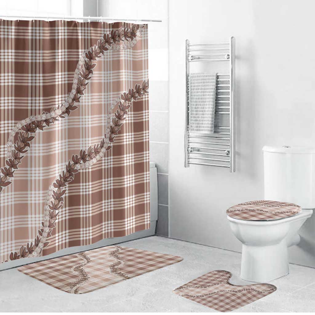 Beige Hawaii Palaka Bathroom Set Hawaiian Pikake Lei