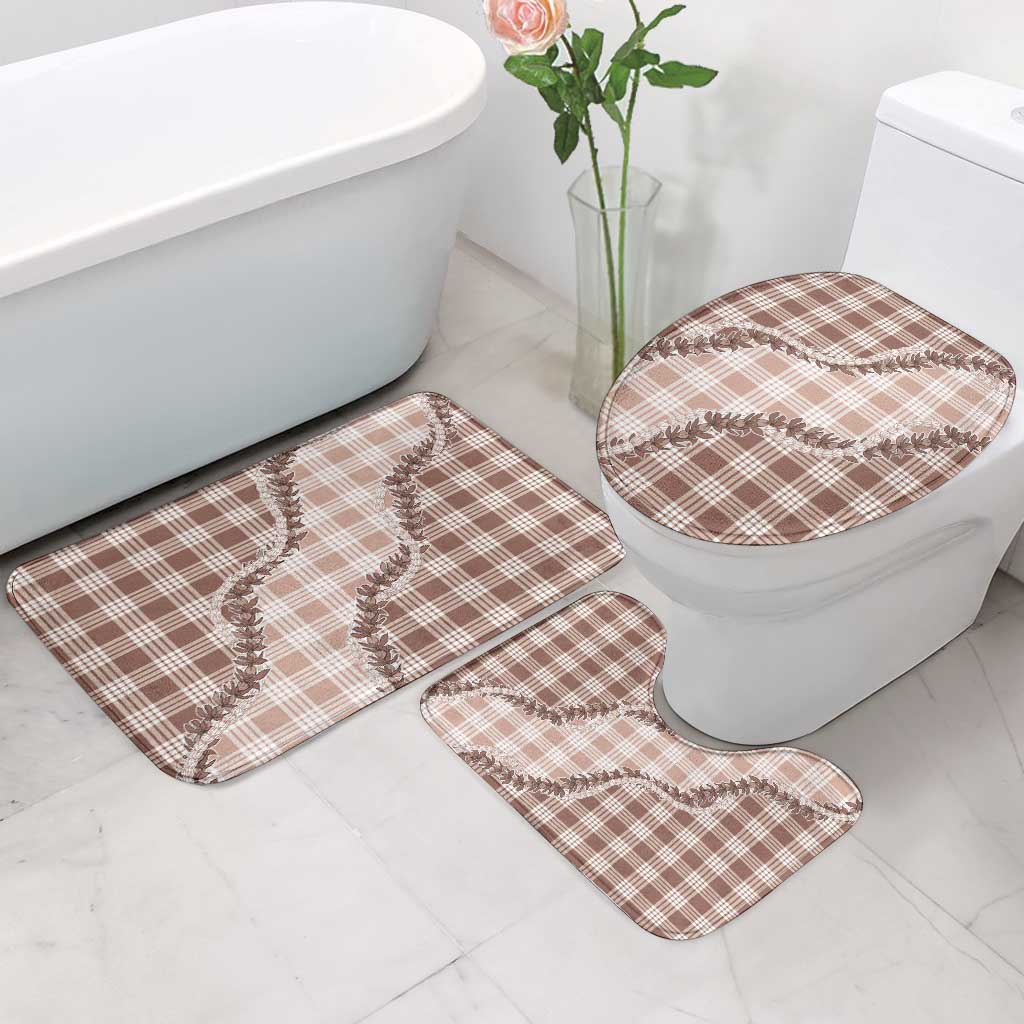Beige Hawaii Palaka Bathroom Set Hawaiian Pikake Lei