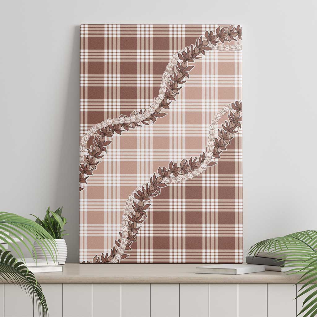 Beige Hawaii Palaka Canvas Wall Art Hawaiian Pikake Lei LT05 - Polynesian Pride