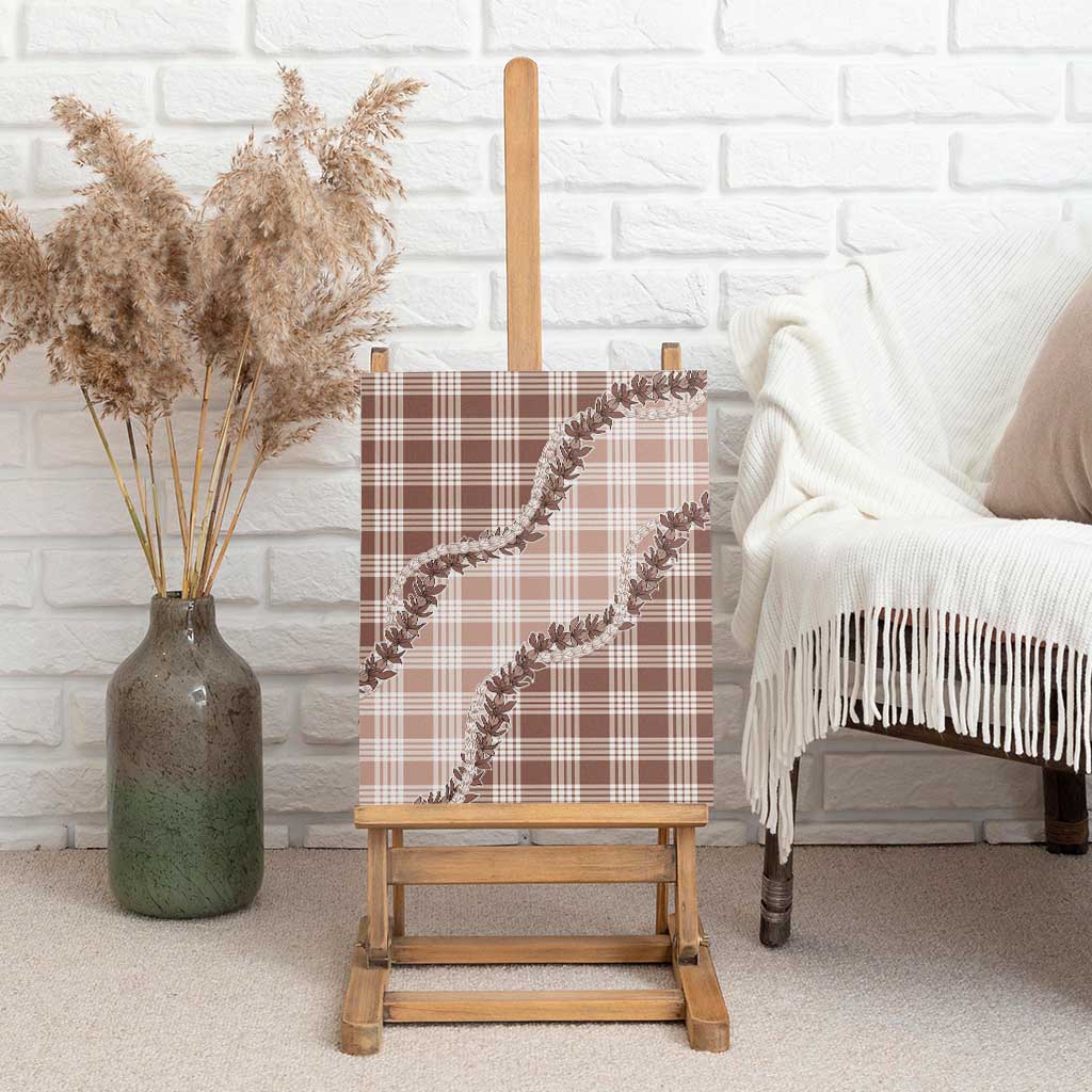 Beige Hawaii Palaka Canvas Wall Art Hawaiian Pikake Lei LT05 - Polynesian Pride