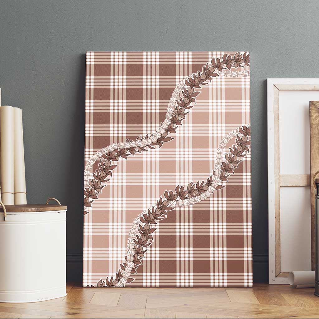 Beige Hawaii Palaka Canvas Wall Art Hawaiian Pikake Lei LT05 - Polynesian Pride