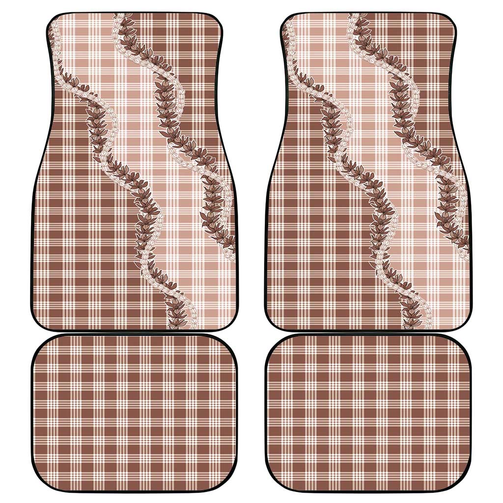 Beige Hawaii Palaka Car Mats Hawaiian Pikake Lei LT05 - Polynesian Pride