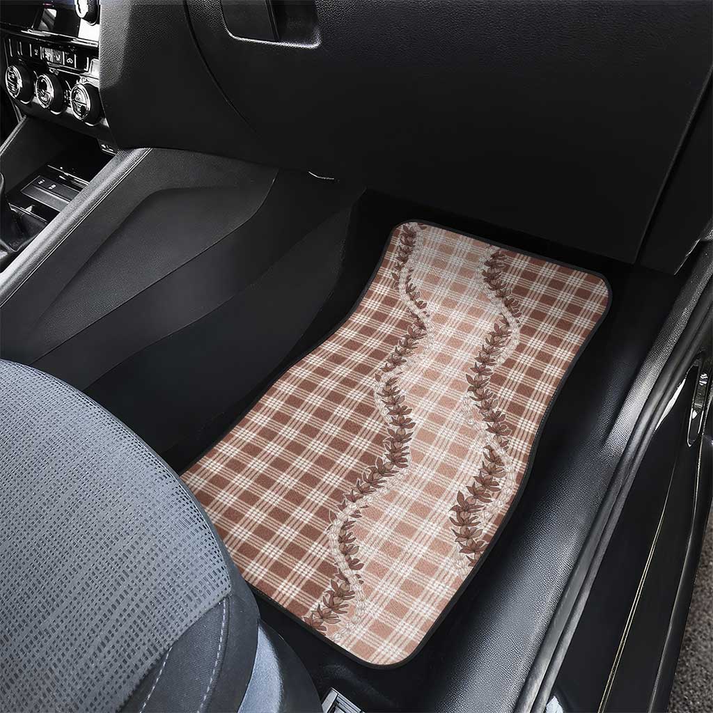 Beige Hawaii Palaka Car Mats Hawaiian Pikake Lei LT05 - Polynesian Pride