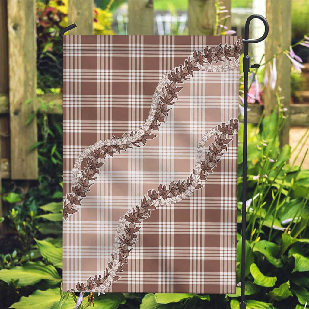 Beige Hawaii Palaka Garden Flag Hawaiian Pikake Lei LT05 Garden Flag Beige - Polynesian Pride
