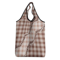 Beige Hawaii Palaka Grocery Bag Hawaiian Pikake Lei LT05 - Polynesian Pride