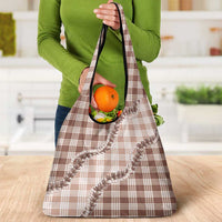 Beige Hawaii Palaka Grocery Bag Hawaiian Pikake Lei LT05 - Polynesian Pride