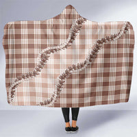Beige Hawaii Palaka Hooded Blanket Hawaiian Pikake Lei
