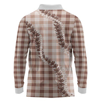 Beige Hawaii Palaka Long Sleeve Polo Shirt Hawaiian Pikake Lei LT05 - Polynesian Pride