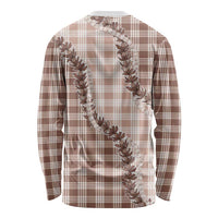 Beige Hawaii Palaka Long Sleeve Shirt Hawaiian Pikake Lei LT05 - Polynesian Pride