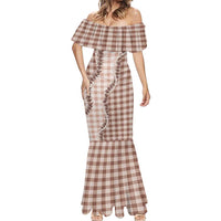 Beige Hawaii Palaka Mermaid Dress Hawaiian Pikake Lei LT05 - Polynesian Pride