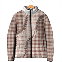 Beige Hawaii Palaka Padded Jacket Hawaiian Pikake Lei LT05 - Polynesian Pride