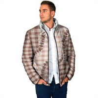 Beige Hawaii Palaka Padded Jacket Hawaiian Pikake Lei LT05 - Polynesian Pride