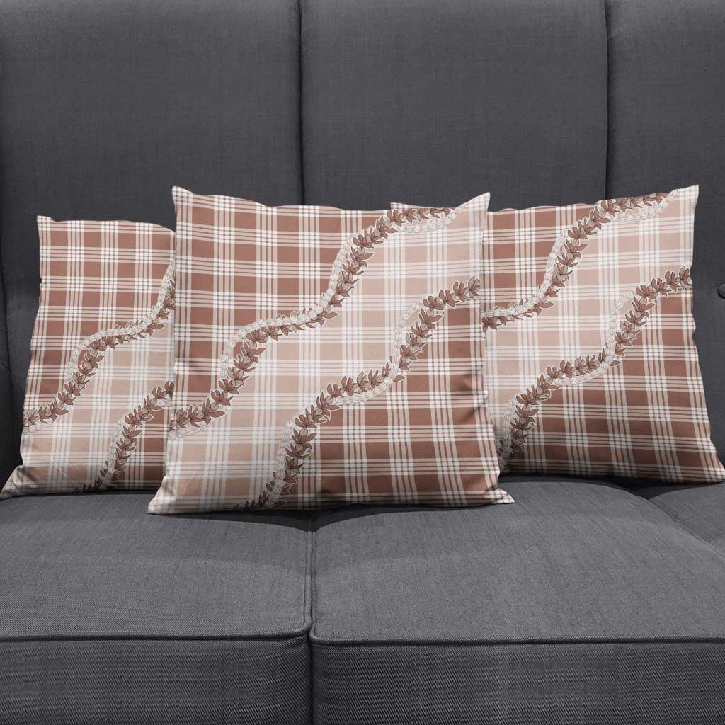 Beige Hawaii Palaka Pillow Cover Hawaiian Pikake Lei LT05 - Polynesian Pride