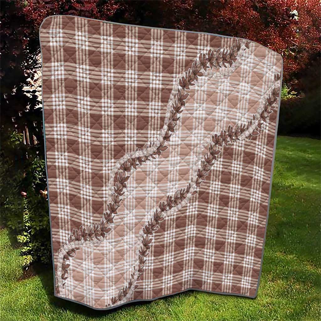 Beige Hawaii Palaka Quilt Hawaiian Pikake Lei LT05 - Polynesian Pride