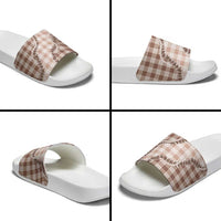 Beige Hawaii Palaka Slide Sandals Hawaiian Pikake Lei LT05 - Polynesian Pride