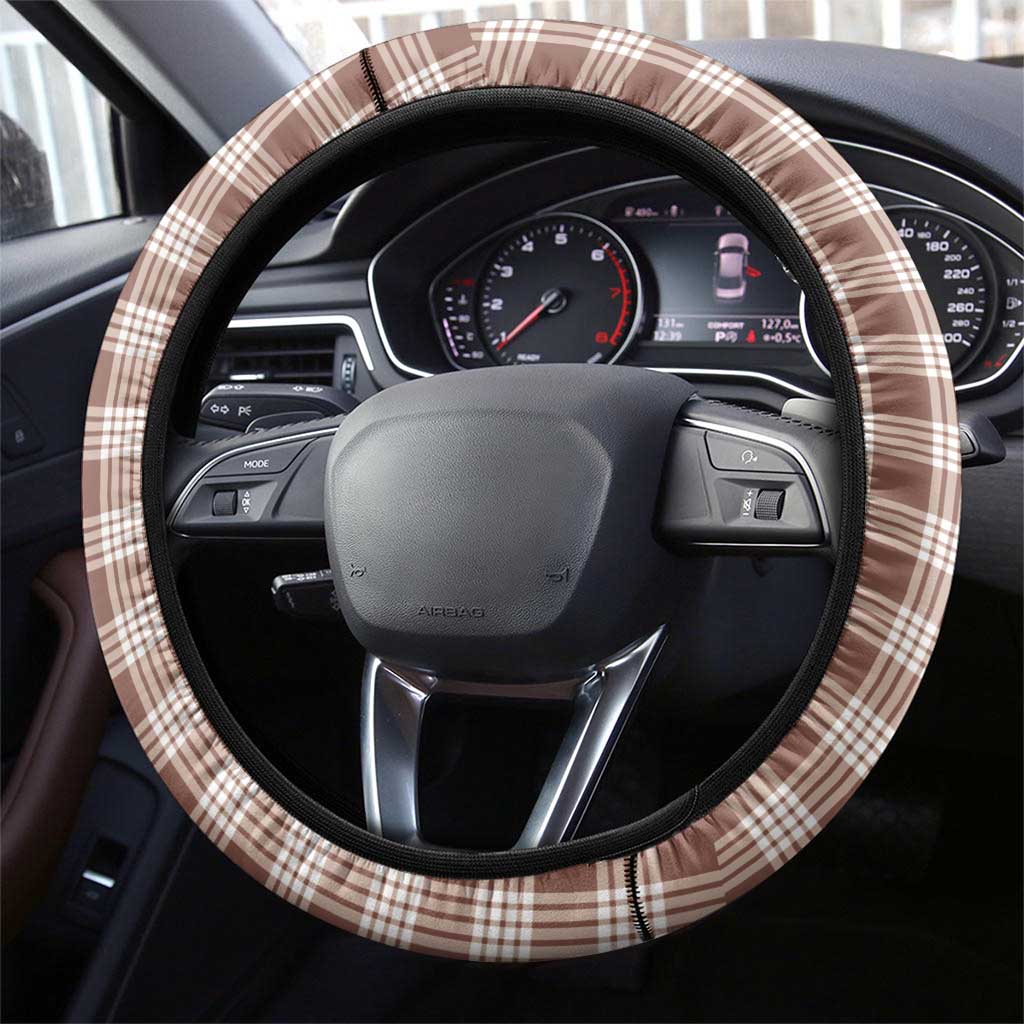 Beige Hawaii Palaka Steering Wheel Cover Hawaiian Pikake Lei LT05 - Polynesian Pride