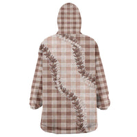 Beige Hawaii Palaka Wearable Blanket Hoodie Hawaiian Pikake Lei LT05 - Polynesian Pride