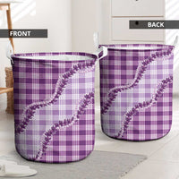 Violet Hawaii Palaka Laundry Basket Hawaiian Pikake Lei