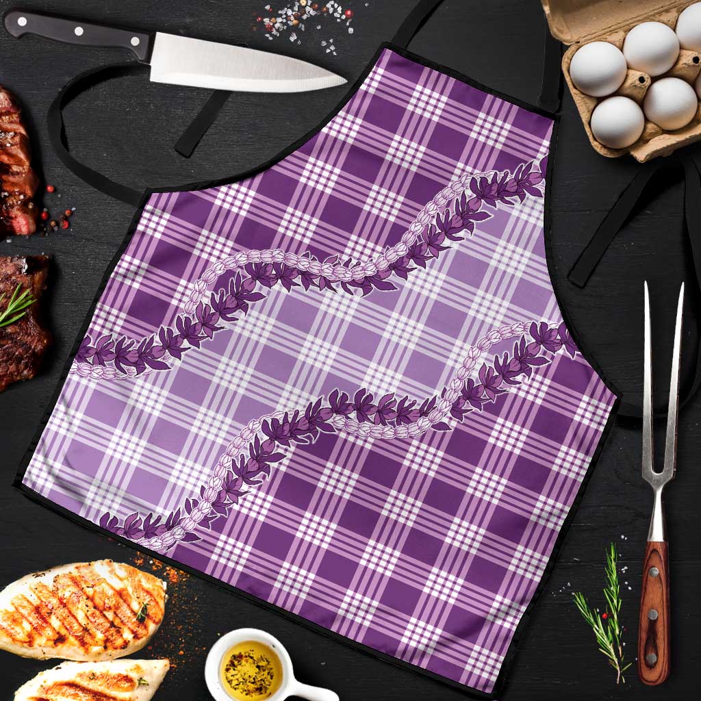 Violet Hawaii Palaka Apron Hawaiian Pikake Lei