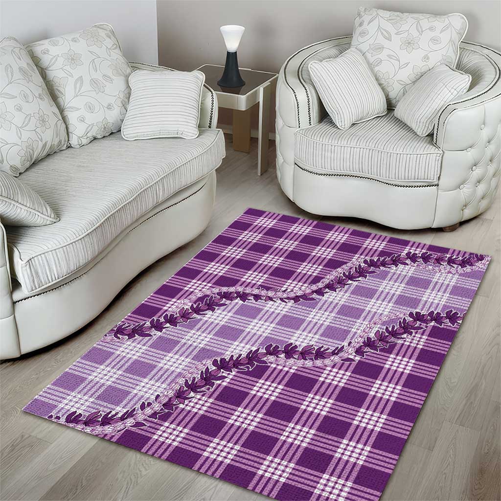 Violet Hawaii Palaka Area Rug Hawaiian Pikake Lei LT05 - Polynesian Pride