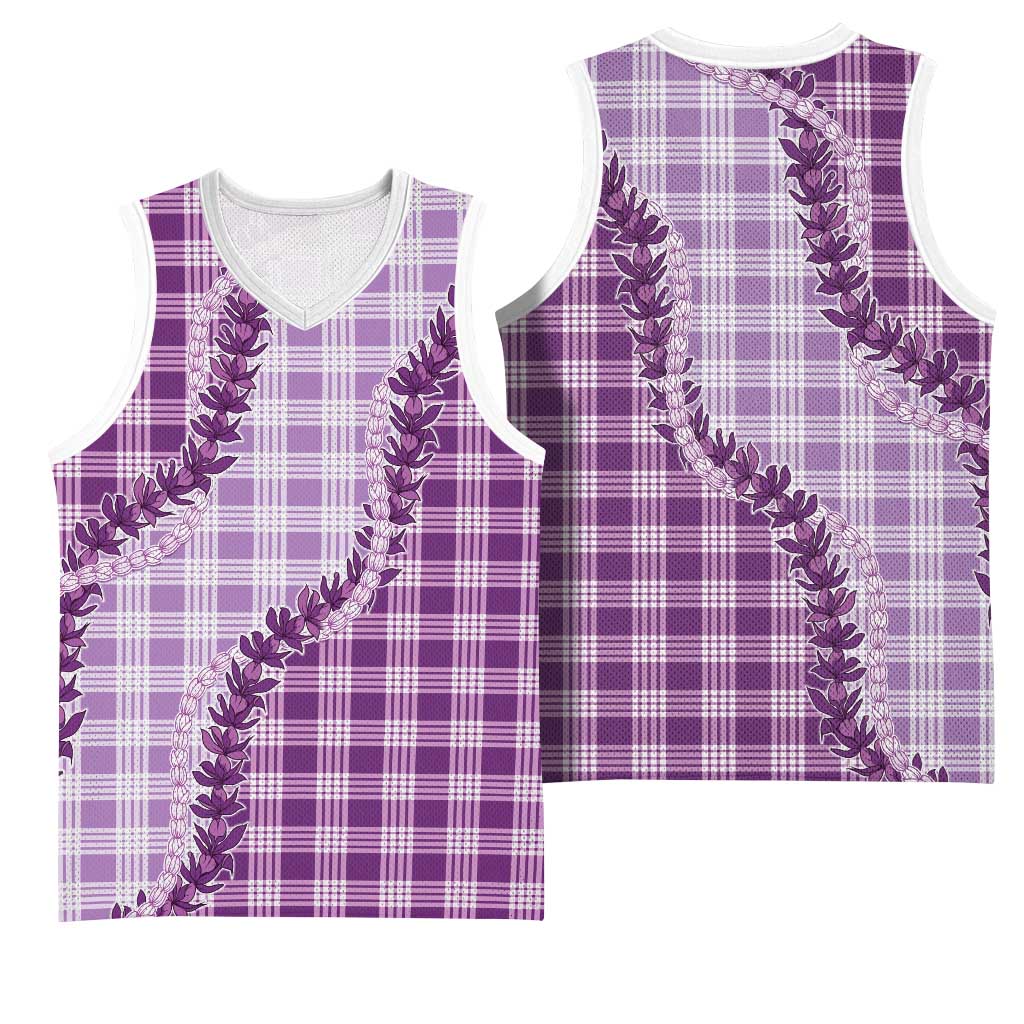 Violet Hawaii Palaka Basketball Jersey Hawaiian Pikake Lei LT05 - Polynesian Pride