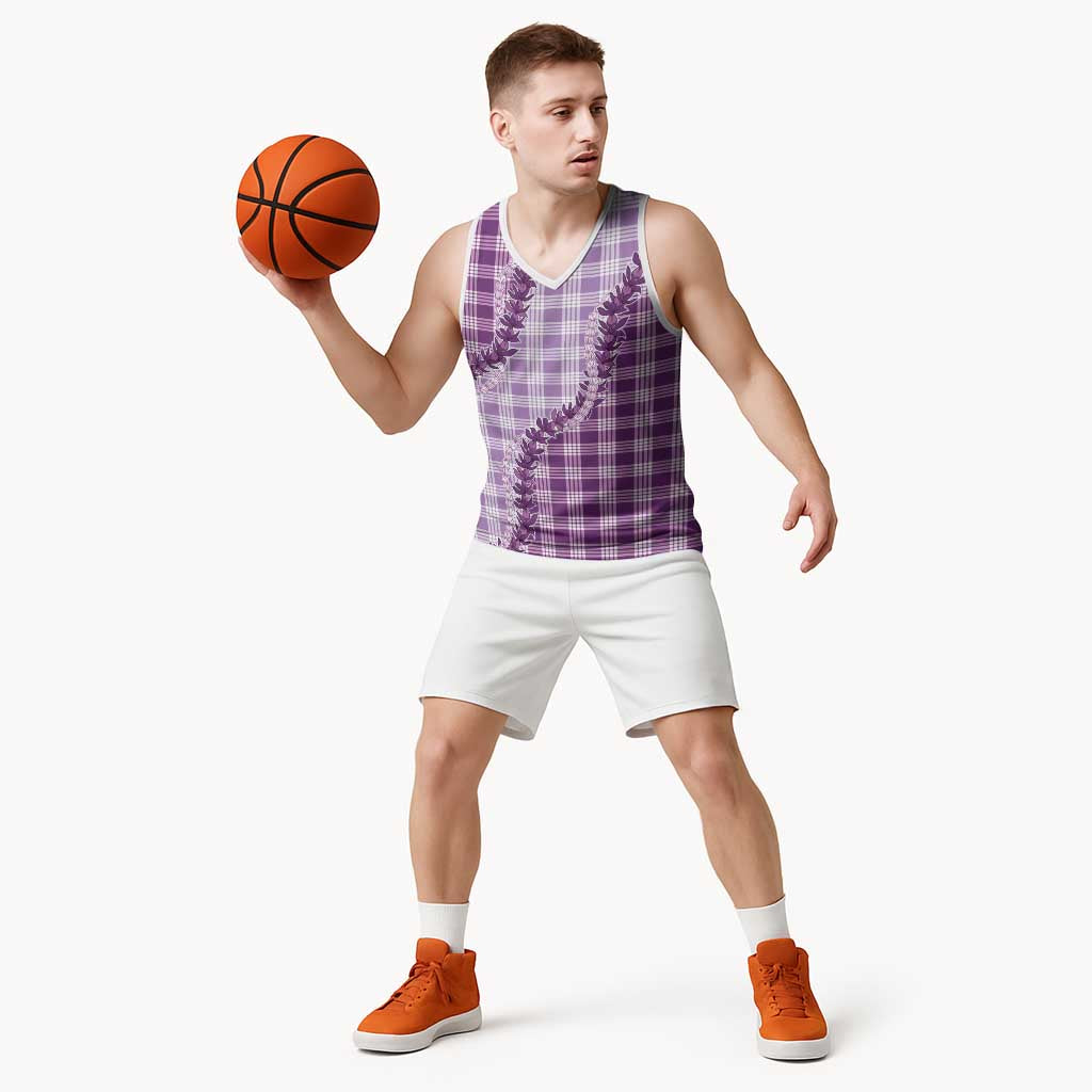 Violet Hawaii Palaka Basketball Jersey Hawaiian Pikake Lei LT05 - Polynesian Pride
