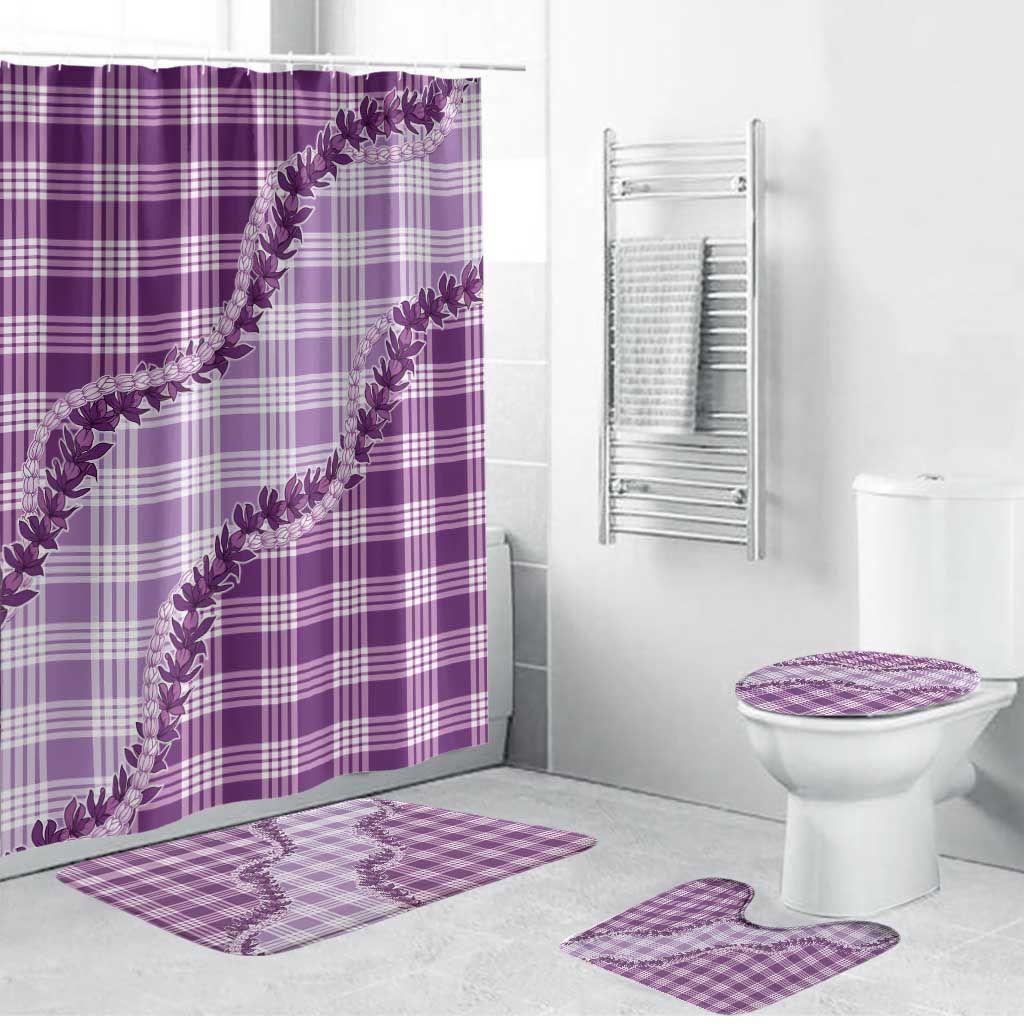 Violet Hawaii Palaka Bathroom Set Hawaiian Pikake Lei LT05 Bathroom Set (4 pcs) Violet - Polynesian Pride