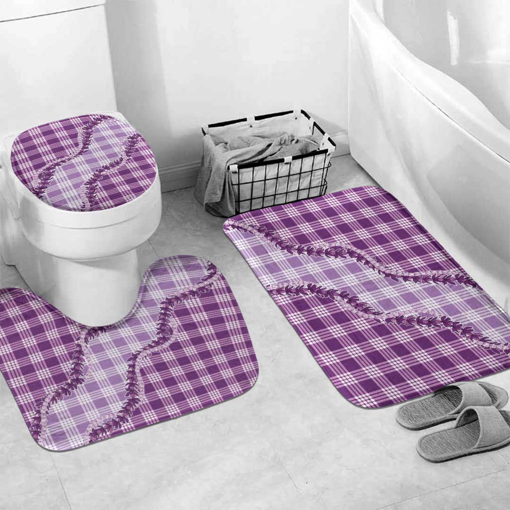 Violet Hawaii Palaka Bathroom Set Hawaiian Pikake Lei LT05 Mat Set Only (3 pcs) One Size Violet - Polynesian Pride