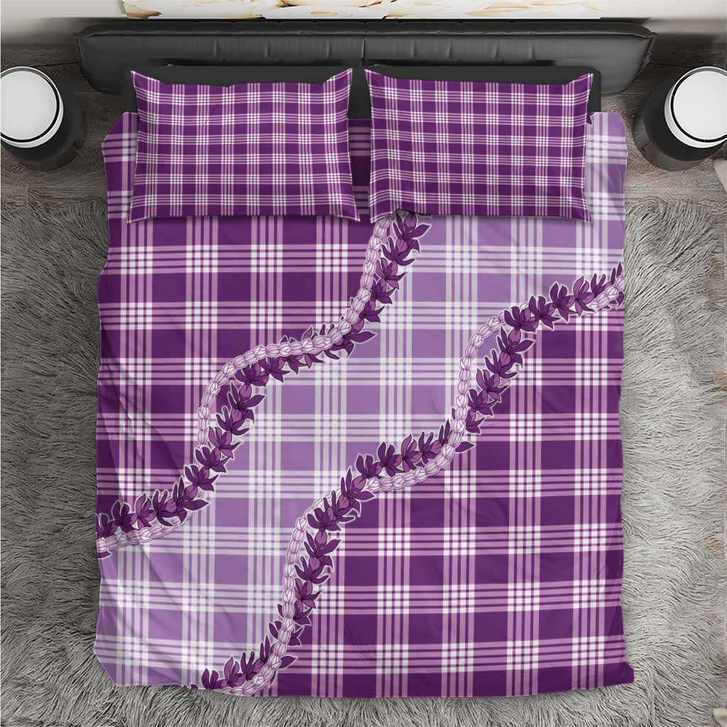 Violet Hawaii Palaka Bedding Set Hawaiian Pikake Lei LT05 Violet - Polynesian Pride