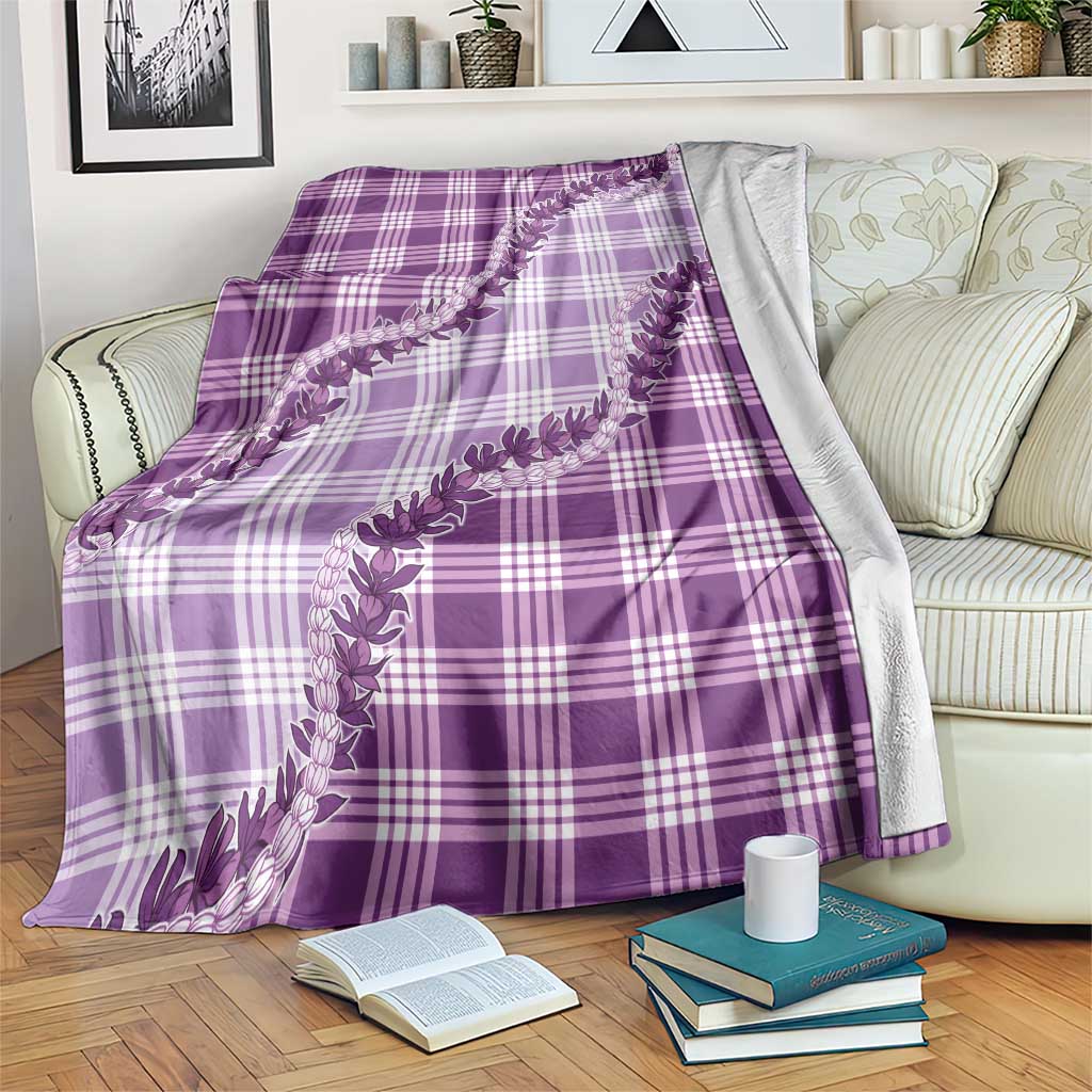 Violet Hawaii Palaka Blanket Hawaiian Pikake Lei LT05 Violet - Polynesian Pride