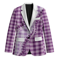 Violet Hawaii Palaka Blazer Hawaiian Pikake Lei LT05 Unisex Violet - Polynesian Pride
