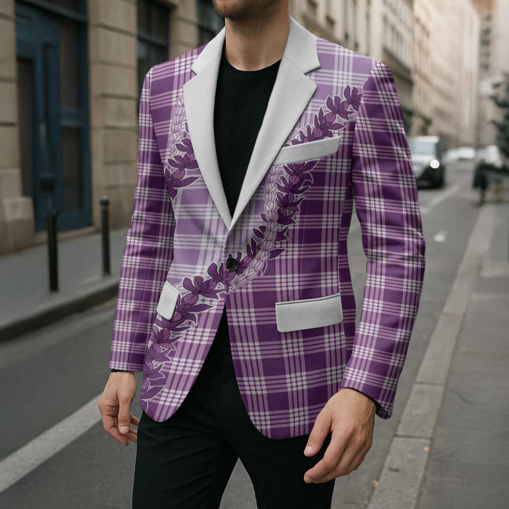 Violet Hawaii Palaka Blazer Hawaiian Pikake Lei LT05 - Polynesian Pride