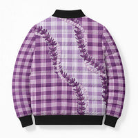 Violet Hawaii Palaka Bomber Puffer Jacket Hawaiian Pikake Lei LT05 - Polynesian Pride