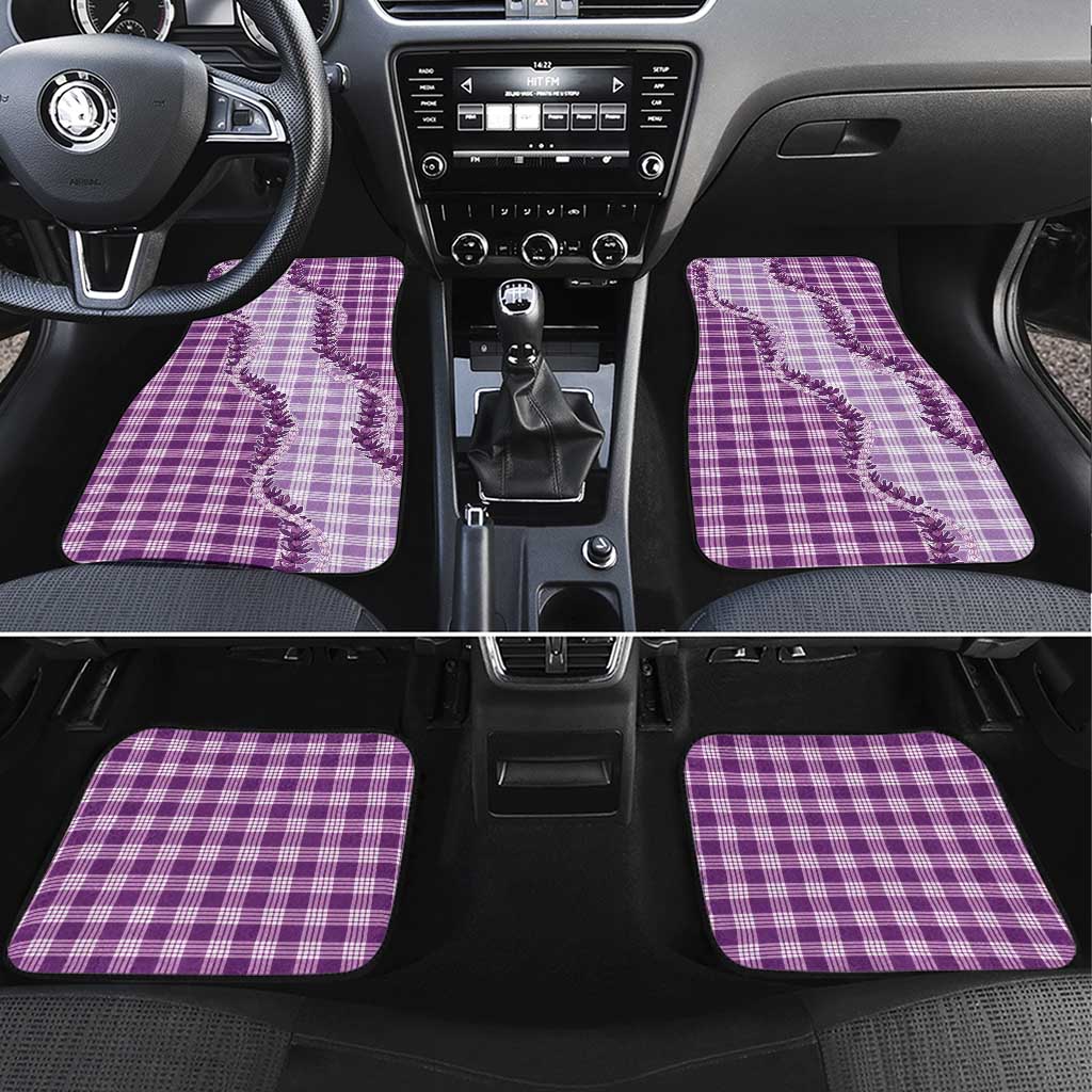 Violet Hawaii Palaka Car Mats Hawaiian Pikake Lei LT05 Set 4pcs Violet - Polynesian Pride