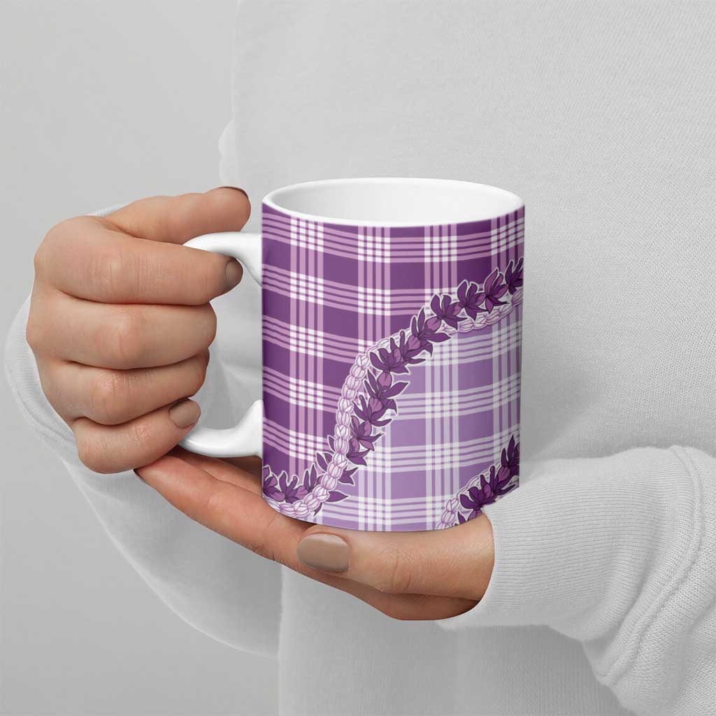 Violet Hawaii Palaka Ceramic Mug Hawaiian Pikake Lei LT05 - Polynesian Pride