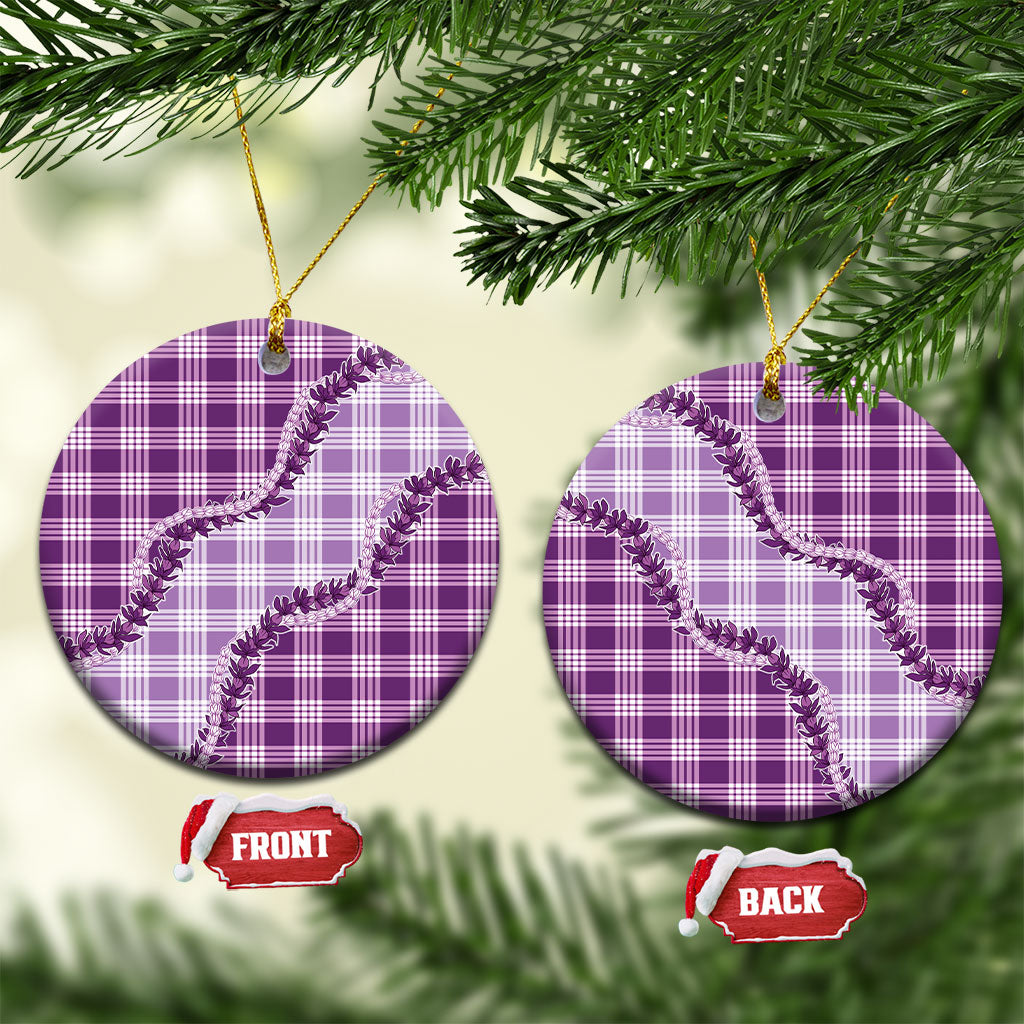 Violet Hawaii Palaka Ceramic Ornament Hawaiian Pikake Lei LT05 Circle Violet - Polynesian Pride