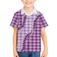 Violet Hawaii Palaka Family Matching Mermaid Dress and Hawaiian Shirt Hawaiian Pikake Lei