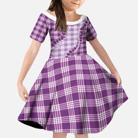 Violet Hawaii Palaka Family Matching Off Shoulder Maxi Dress and Hawaiian Shirt Hawaiian Pikake Lei