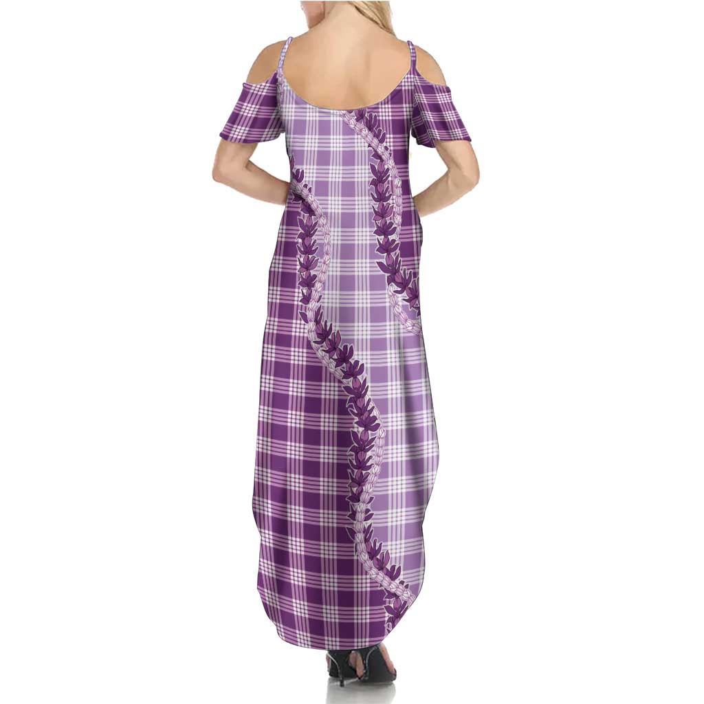Violet Hawaii Palaka Family Matching Summer Maxi Dress and Hawaiian Shirt Hawaiian Pikake Lei