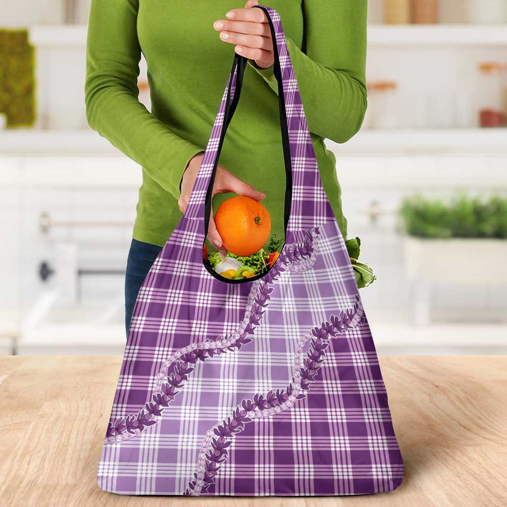 Violet Hawaii Palaka Grocery Bag Hawaiian Pikake Lei LT05 - Polynesian Pride
