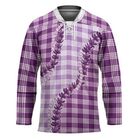 Violet Hawaii Palaka Hockey Jersey Hawaiian Pikake Lei LT05 Unisex Violet - Polynesian Pride