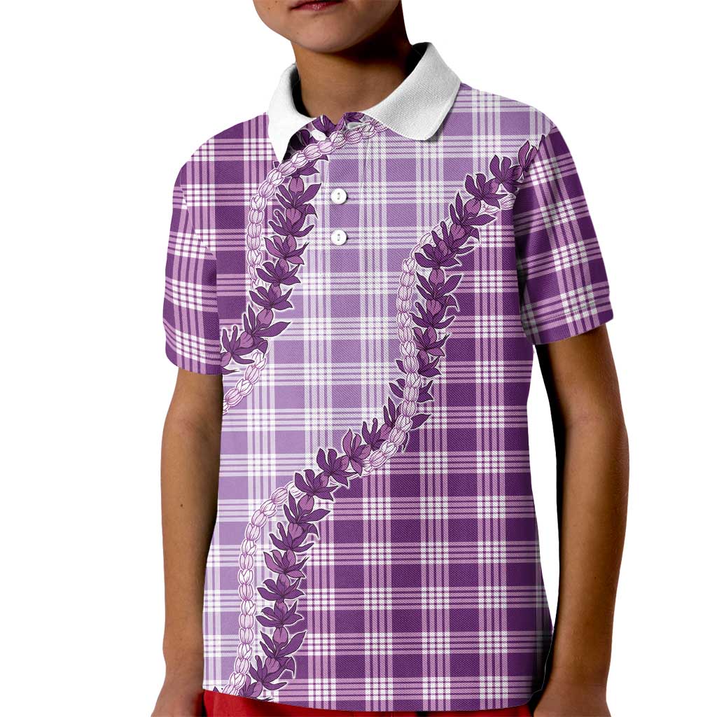 Violet Hawaii Palaka Kid Polo Shirt Hawaiian Pikake Lei LT05 Kid Violet - Polynesian Pride