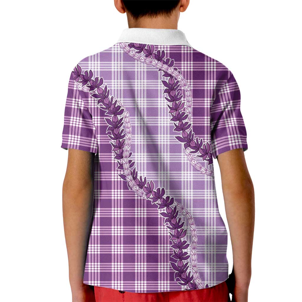 Violet Hawaii Palaka Kid Polo Shirt Hawaiian Pikake Lei LT05 - Polynesian Pride