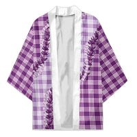 Violet Hawaii Palaka Kimono Hawaiian Pikake Lei LT05 Unisex Violet - Polynesian Pride