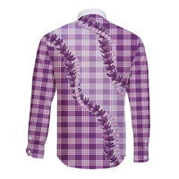 Violet Hawaii Palaka Long Sleeve Button Shirt Hawaiian Pikake Lei LT05 - Polynesian Pride