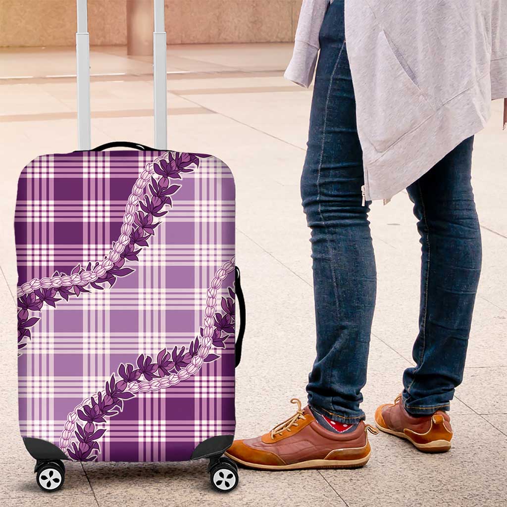 Violet Hawaii Palaka Luggage Cover Hawaiian Pikake Lei LT05 Violet - Polynesian Pride